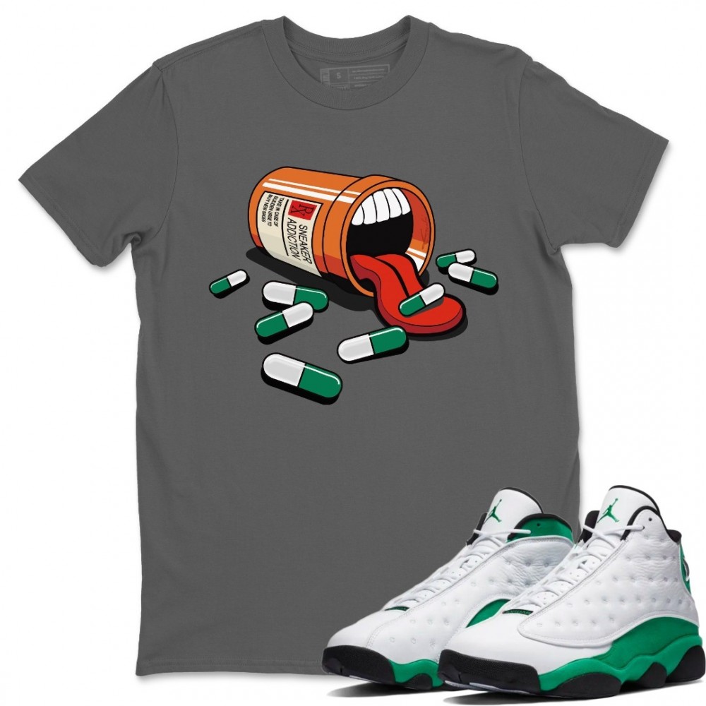 SNEAKER ADDICTION T SHIRT - AIR JORDAN 13 LUCKY GREEN