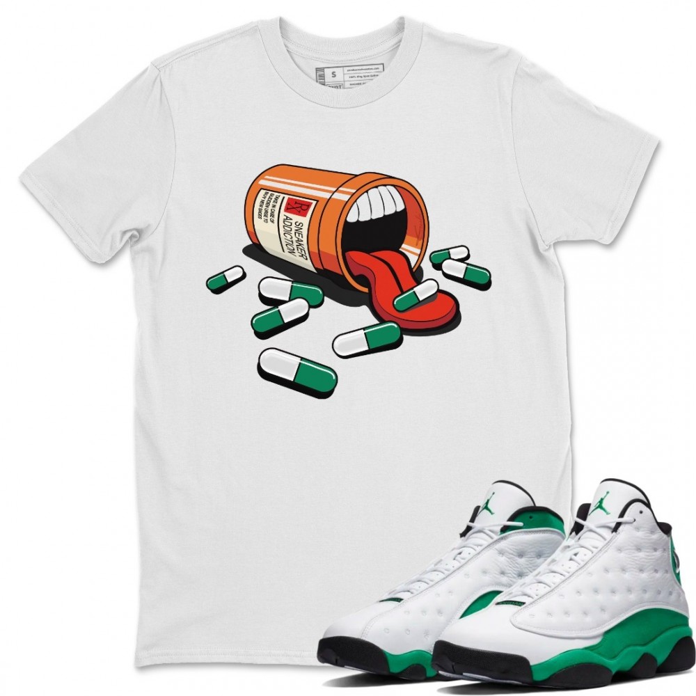 SNEAKER ADDICTION T SHIRT - AIR JORDAN 13 LUCKY GREEN