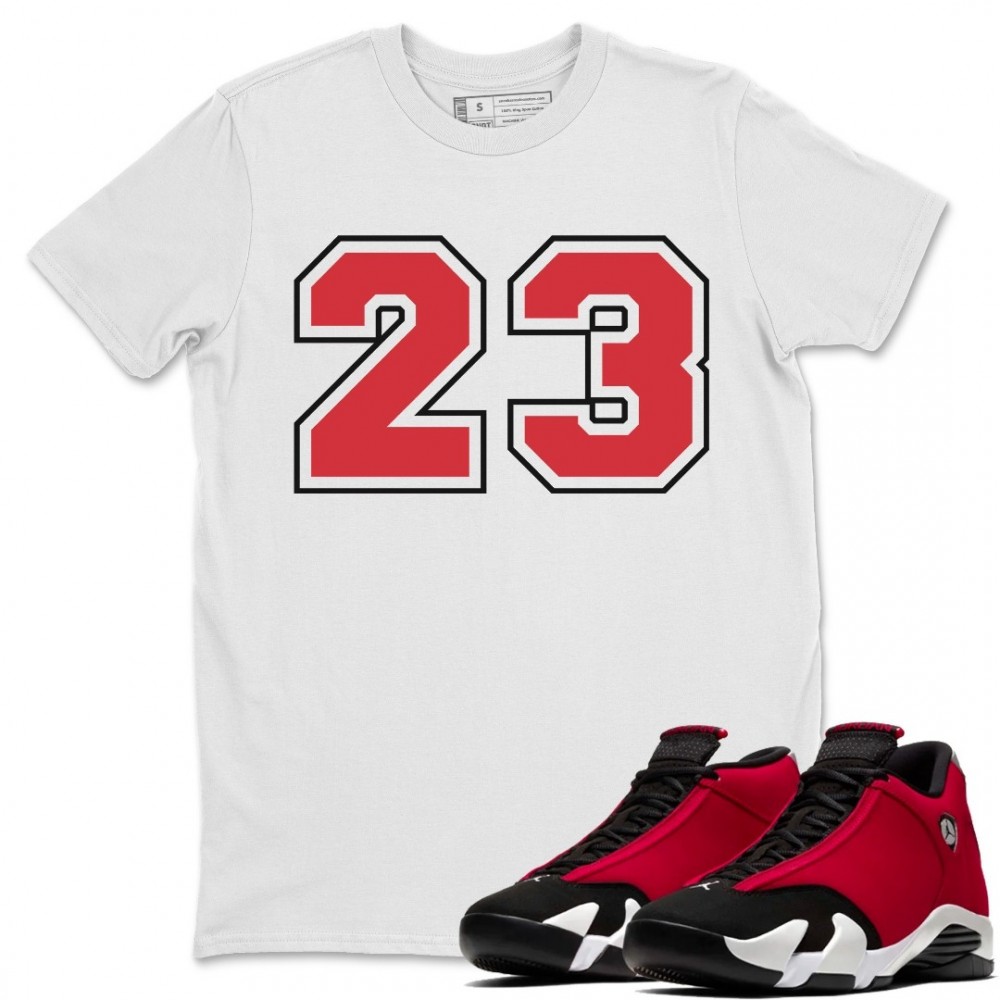 NUMBER 23 T-SHIRT - AIR JORDAN 14 GYM RED