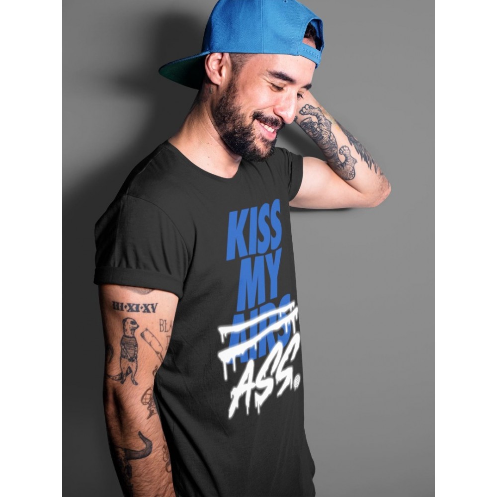 KISS MY ASS T SHIRT - AIR JORDAN 14 HYPER ROYAL