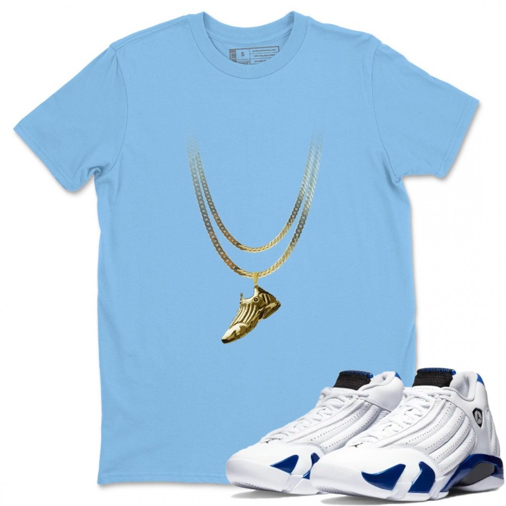 SHOE PENDANT T SHIRT - AIR JORDAN 14 HYPER ROYAL