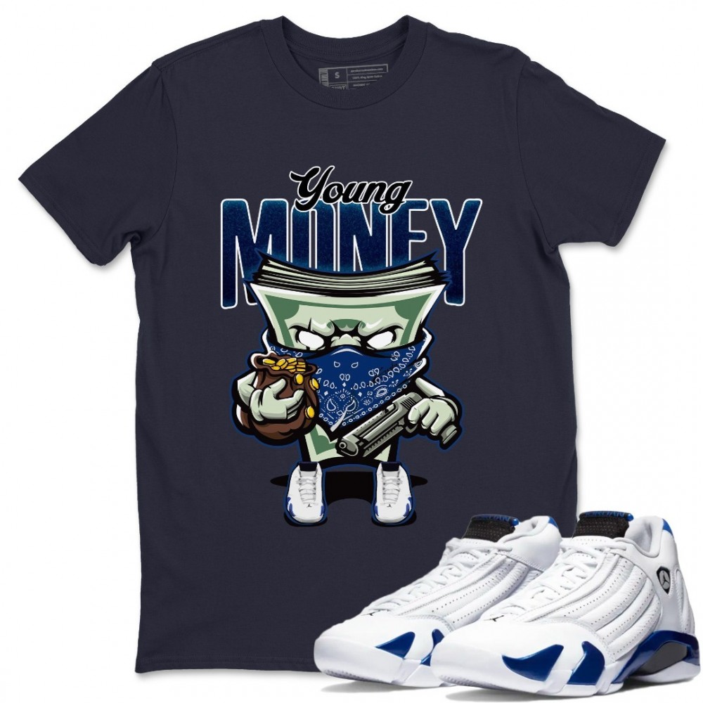 YOUNG MONEY T SHIRT - AIR JORDAN 14 HYPER ROYAL