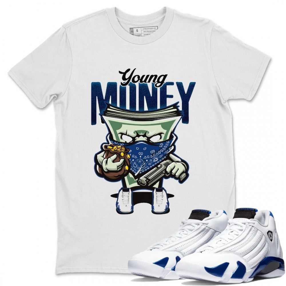 YOUNG MONEY T SHIRT - AIR JORDAN 14 HYPER ROYAL