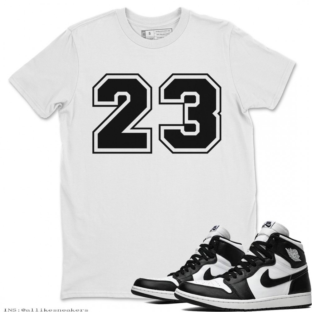 NUMBER 23 T-SHIRT - AIR JORDAN 1 BLACK WHITE