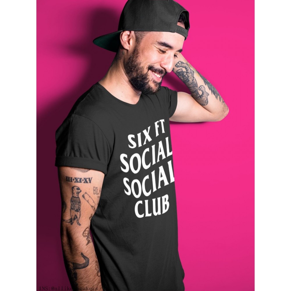 SIX FT SOCIAL CLUB T-SHIRT - AIR JORDAN 1 BLACK WHITE