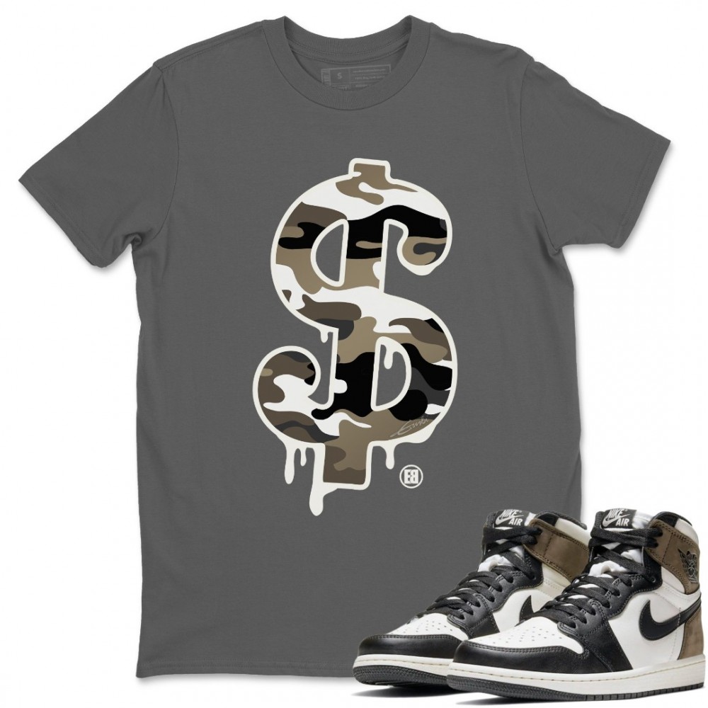 DOLLAR CAMO T-SHIRT - AIR JORDAN 1 DARK MOCHA