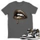 DRIPPING LIPS T-SHIRT - AIR JORDAN 1 DARK MOCHA