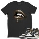 DRIPPING LIPS T-SHIRT - AIR JORDAN 1 DARK MOCHA