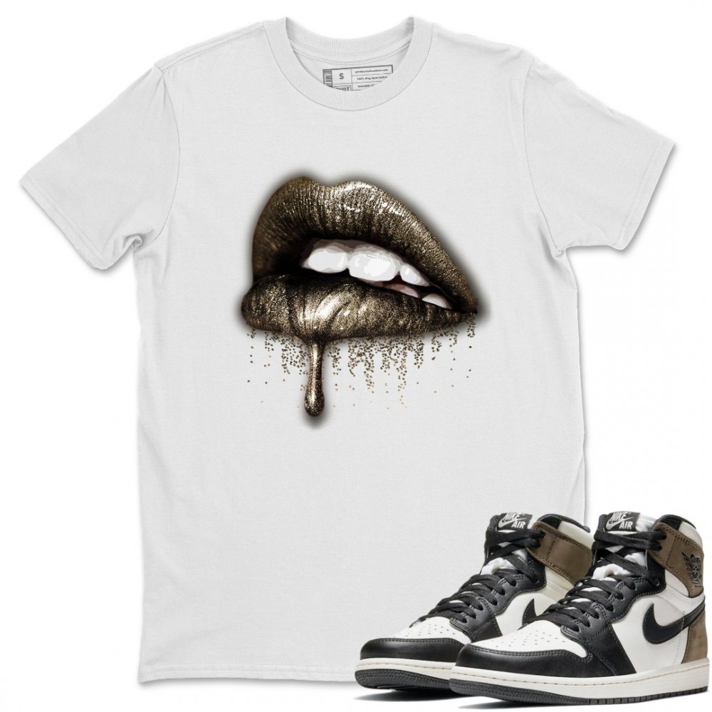 DRIPPING LIPS T-SHIRT - AIR JORDAN 1 DARK MOCHA