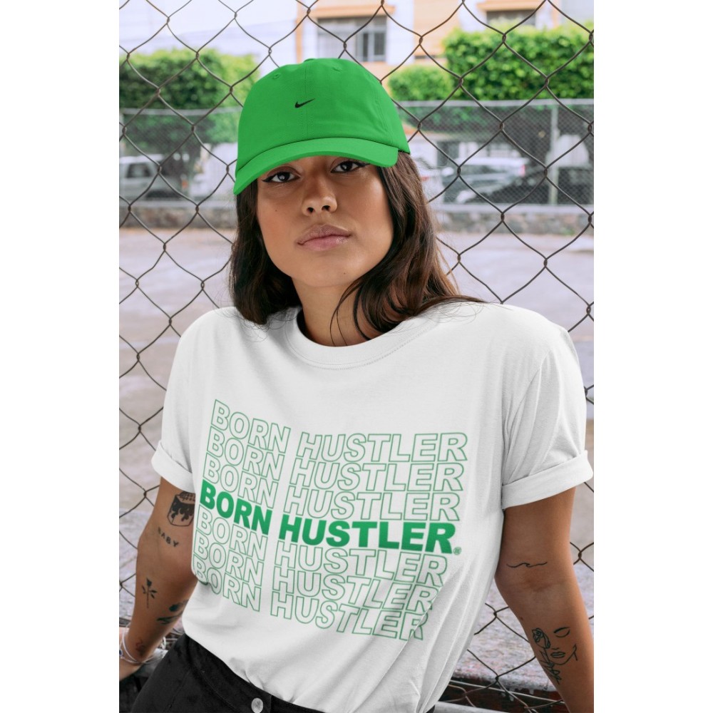 BORN HUSTLER T-SHIRT - AIR JORDAN 1 LUCKY GREEN