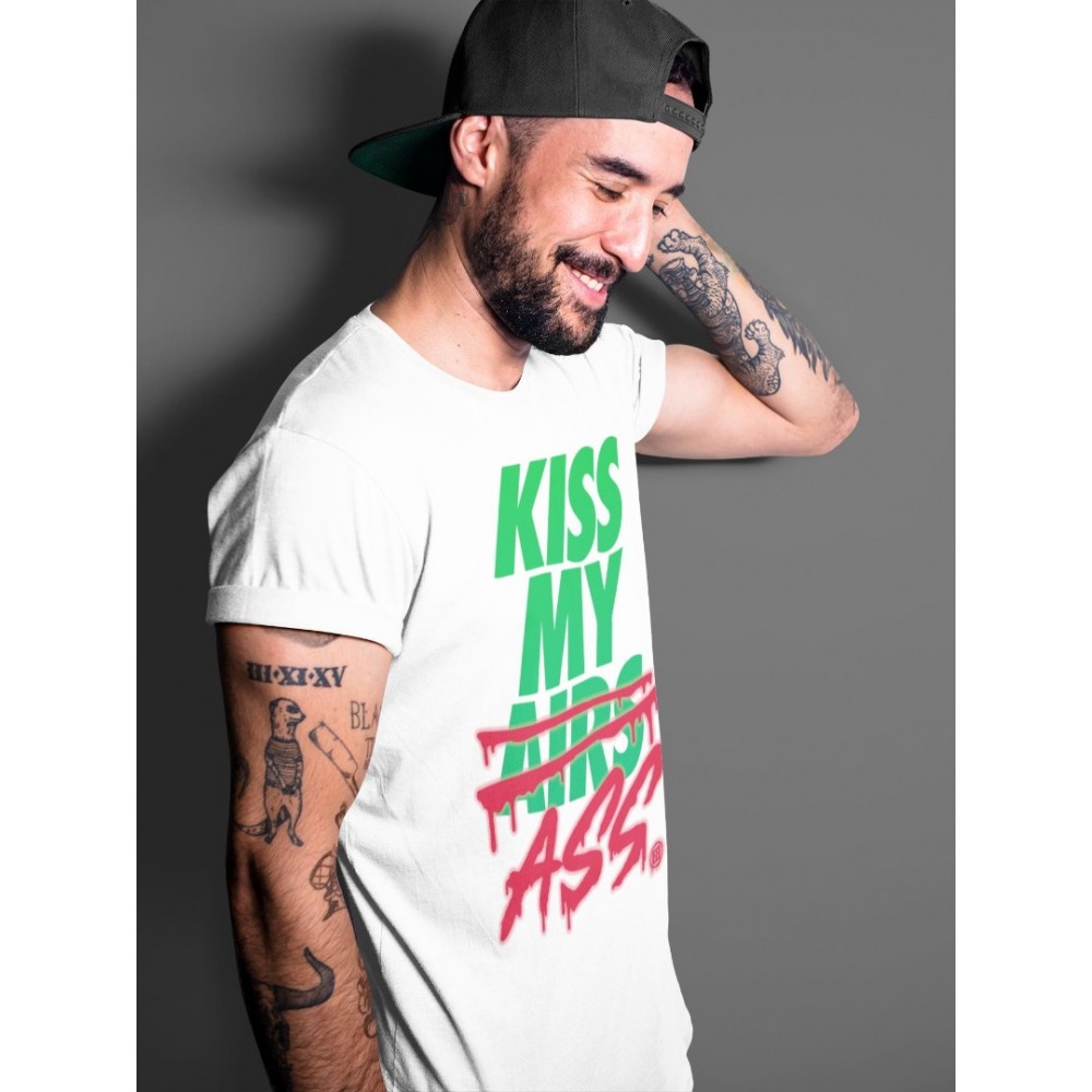 KISS MY ASS T SHIRT - AIR JORDAN 1 LUCKY GREEN