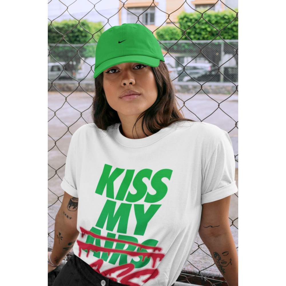 KISS MY ASS T SHIRT - AIR JORDAN 1 LUCKY GREEN