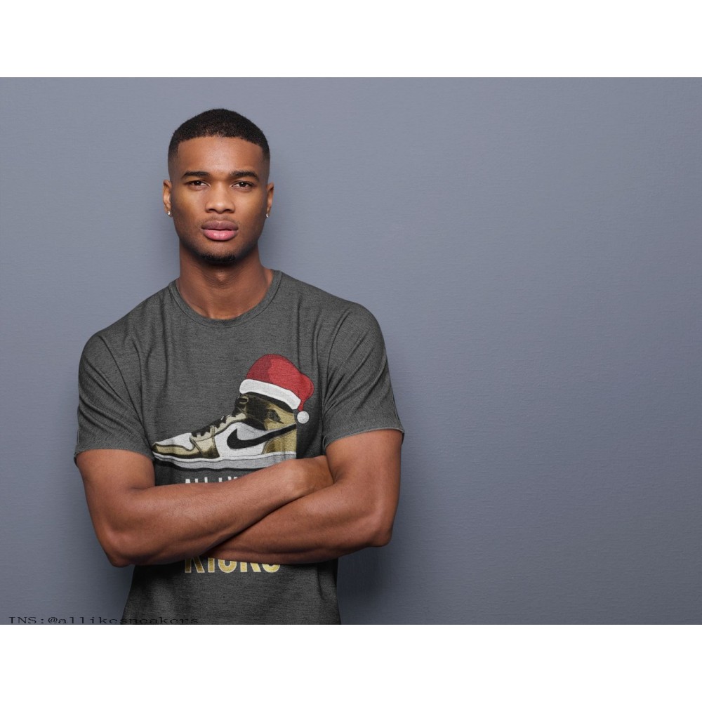 ALL I WANT FOR CHRISTMAS T-SHIRT - AIR JORDAN 1 METALLIC GOLD