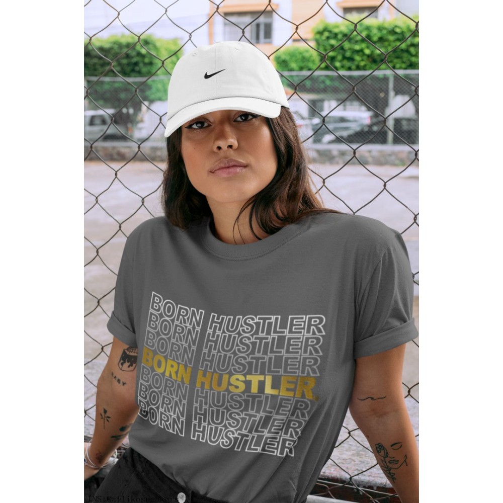 BORN HUSTLER T-SHIRT - AIR JORDAN 1 METALLIC GOLD