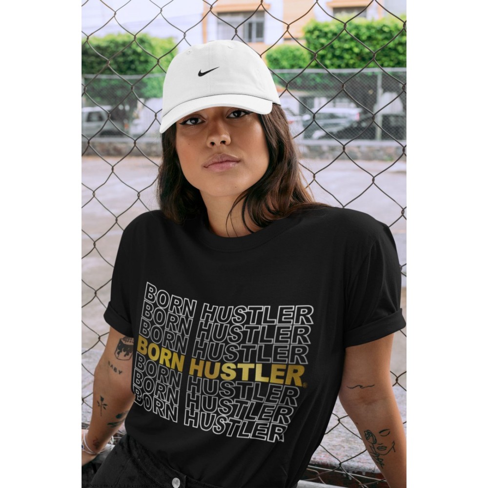 BORN HUSTLER T-SHIRT - AIR JORDAN 1 METALLIC GOLD