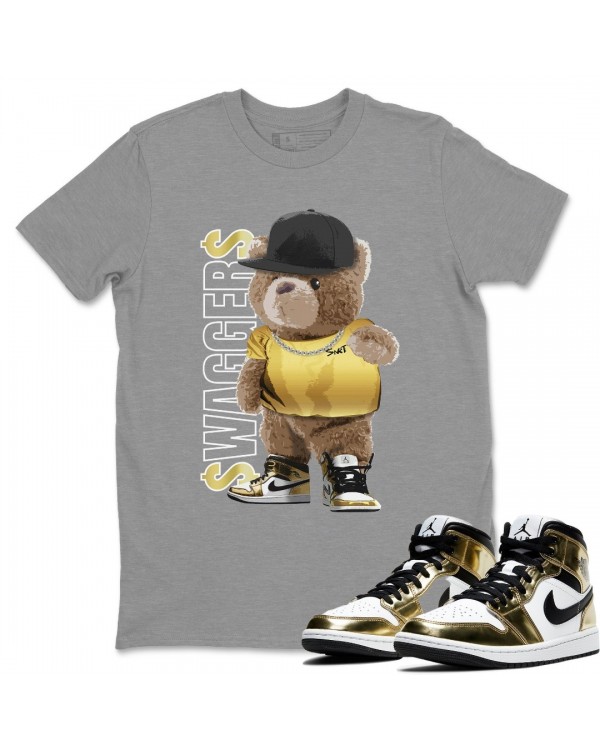 BEAR SWAGGERS T-SHIRT - AIR JORDAN 1 METALLIC GOLD