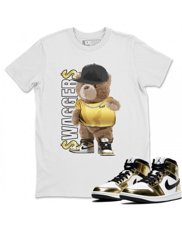 BEAR SWAGGERS T-SHIRT - AIR JORDAN 1 METALLIC GOLD