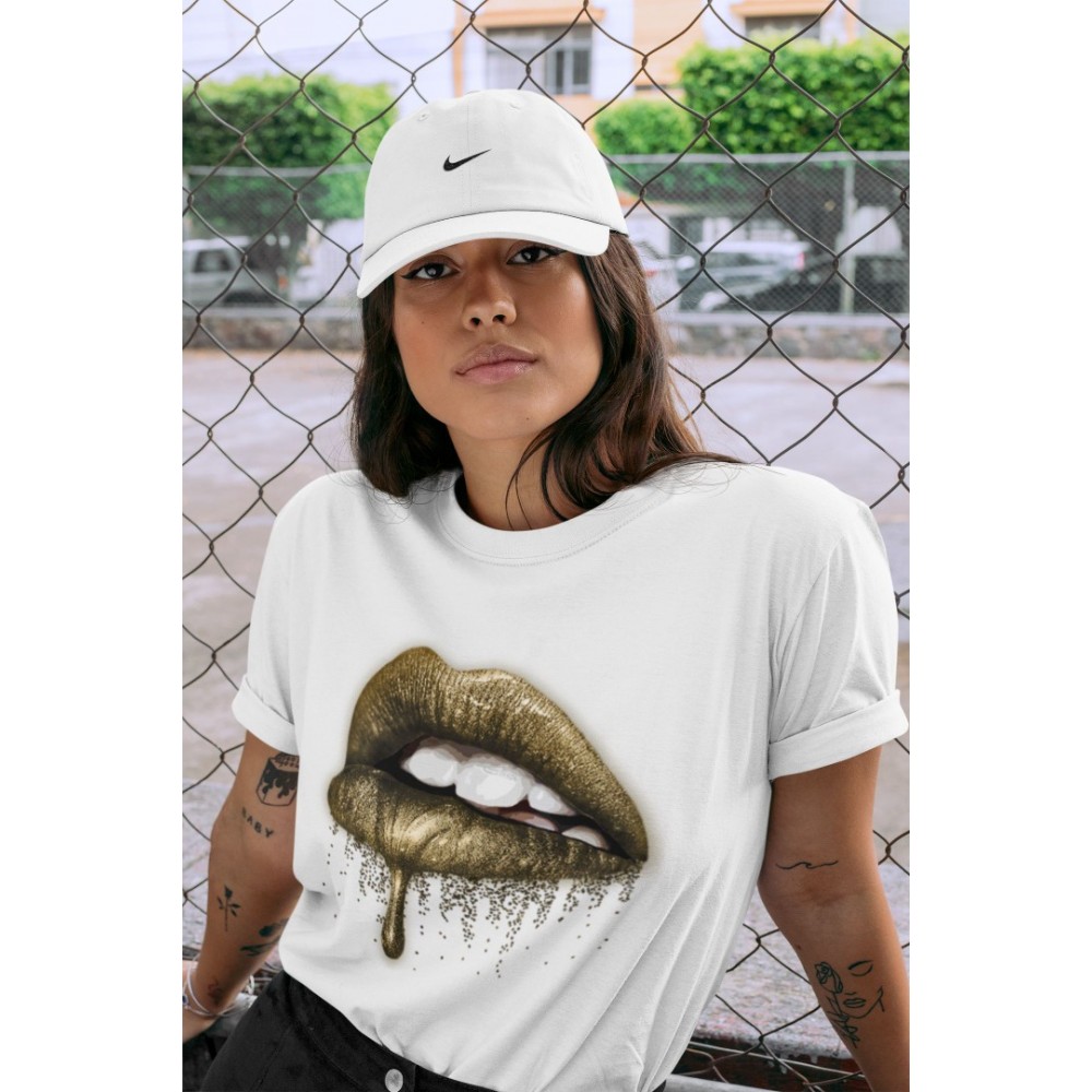 DRIPPING LIPS T-SHIRT - AIR JORDAN 1 METALLIC GOLD