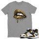 DRIPPING LIPS T-SHIRT - AIR JORDAN 1 METALLIC GOLD