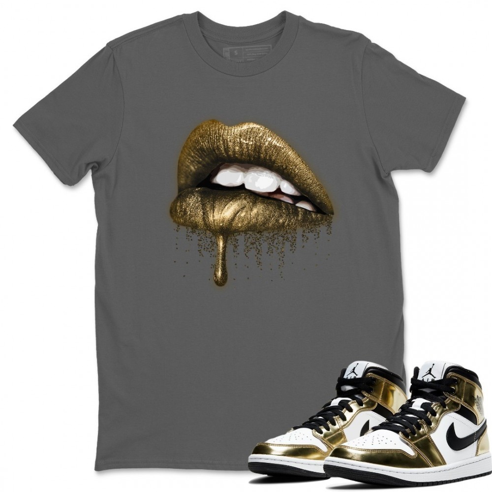 DRIPPING LIPS T-SHIRT - AIR JORDAN 1 METALLIC GOLD