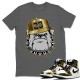 ENGLISH BULLDOG T-SHIRT - AIR JORDAN 1 METALLIC GOLD