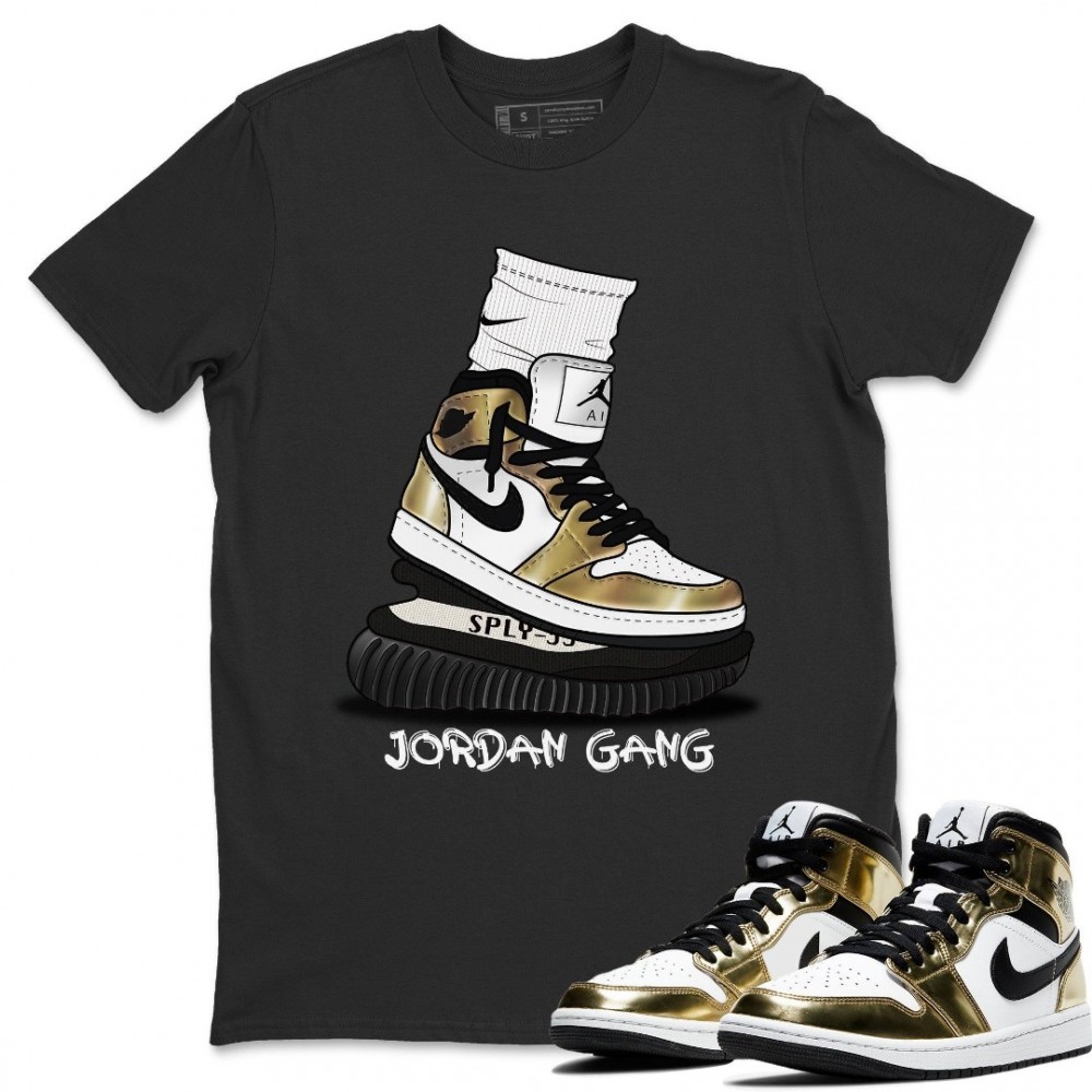 JORDAN GANG T-SHIRT - AIR JORDAN 1 METALLIC GOLD