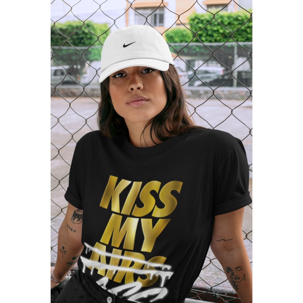 KISS MY ASS T-SHIRT - AIR JORDAN 1 METALLIC GOLD