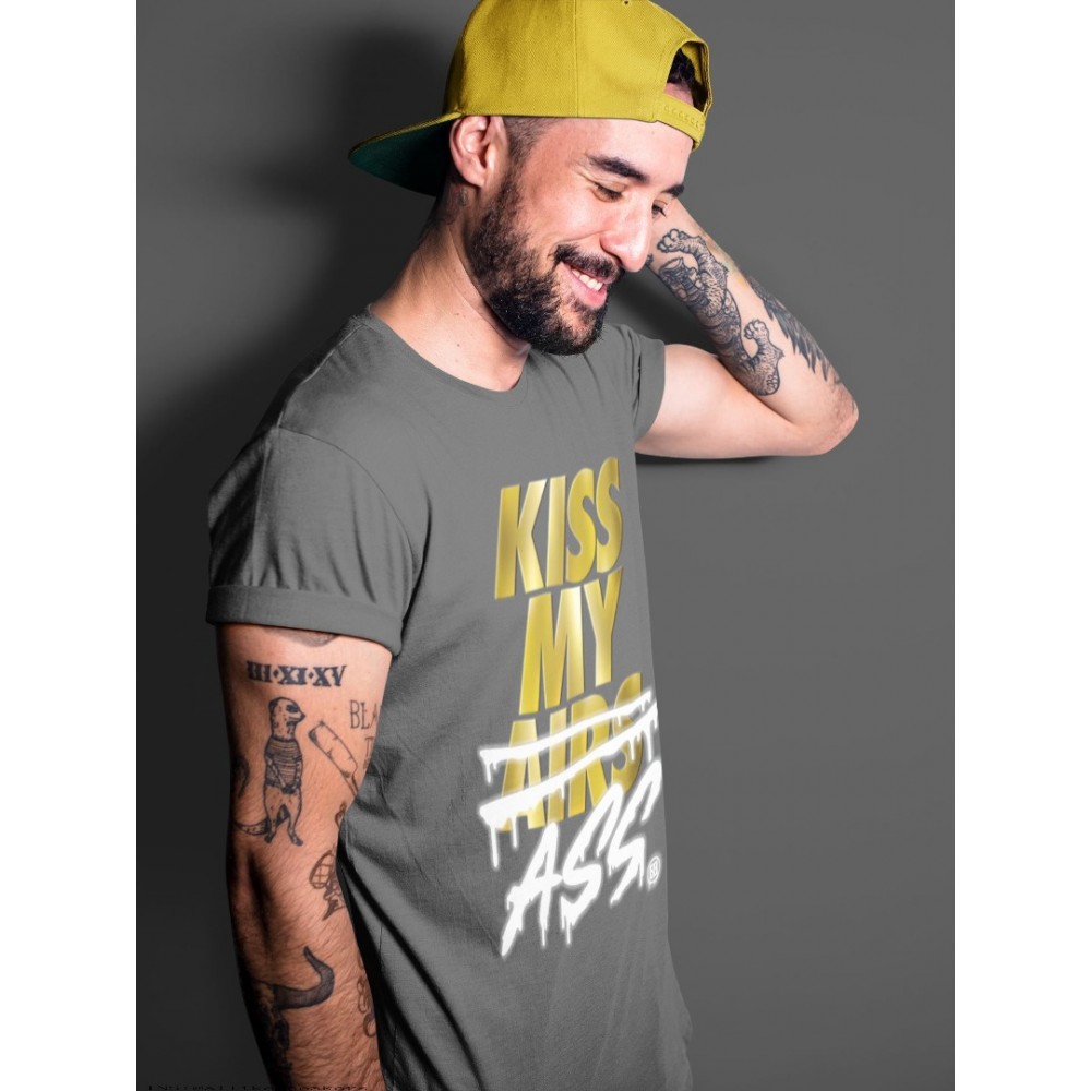 KISS MY ASS T-SHIRT - AIR JORDAN 1 METALLIC GOLD