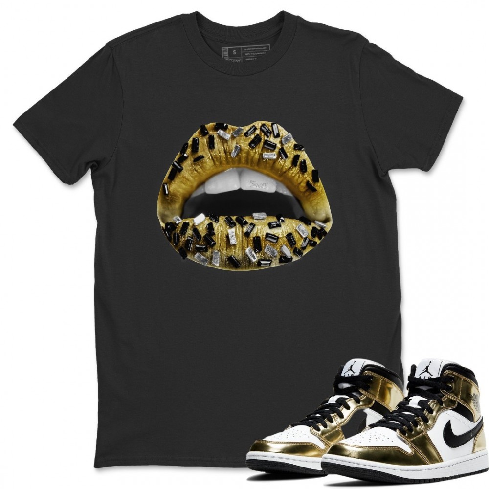 LIPS JEWEL T-SHIRT - AIR JORDAN 1 METALLIC GOLD