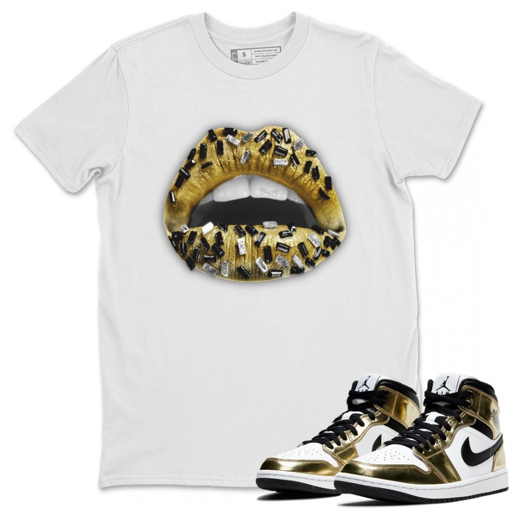 LIPS JEWEL T-SHIRT - AIR JORDAN 1 METALLIC GOLD