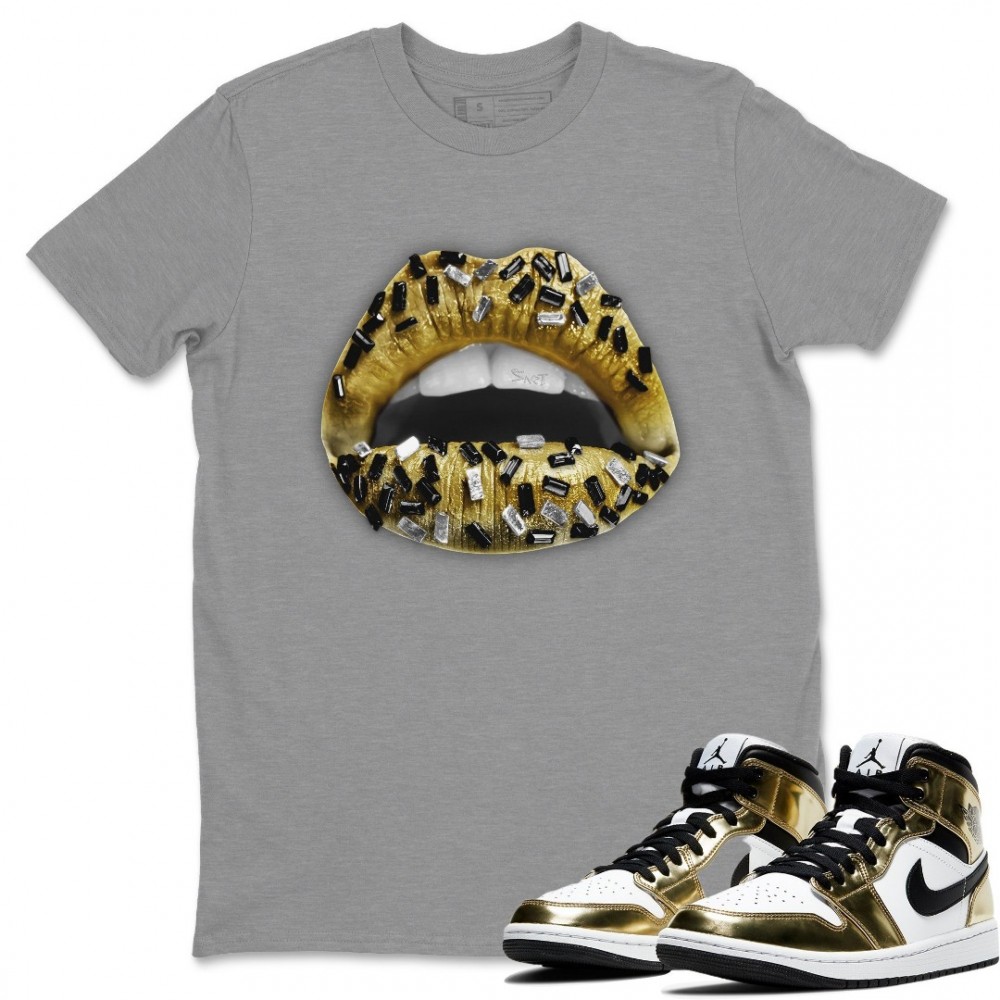 LIPS JEWEL T-SHIRT - AIR JORDAN 1 METALLIC GOLD