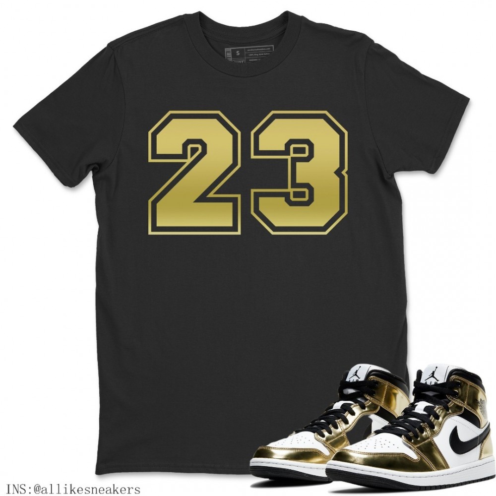 NUMBER 23 T-SHIRT - AIR JORDAN 1 METALLIC GOLD