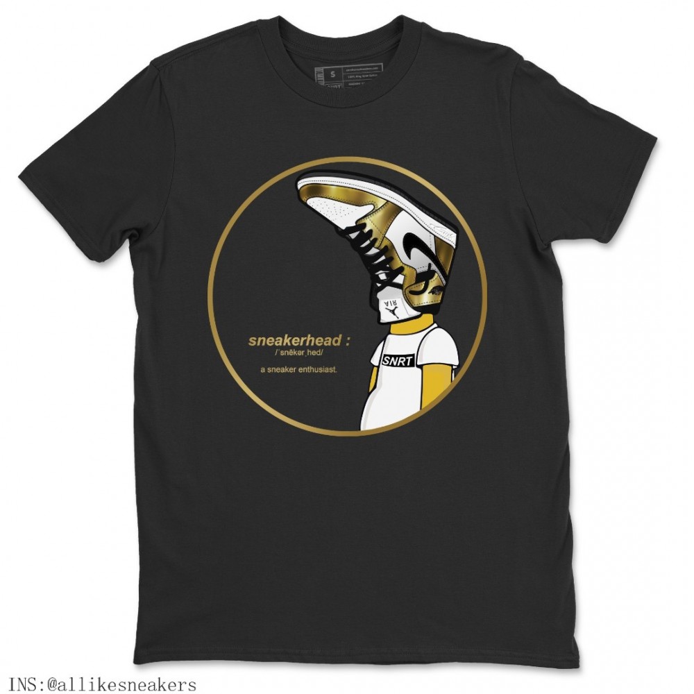 SNEAKERHEAD T-SHIRT - AIR JORDAN 1 METALLIC GOLD