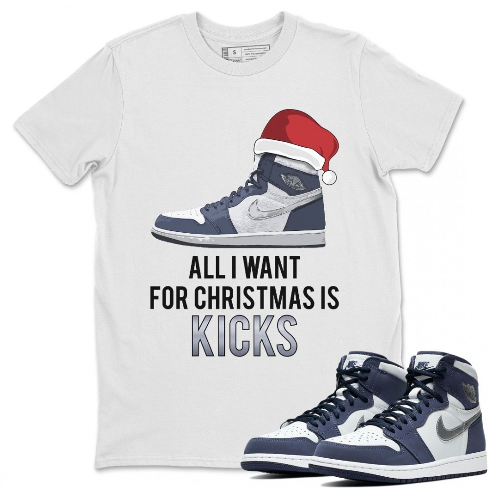 ALL I WANT FOR CHRISTMAS T-SHIRT - AIR JORDAN 1 MIDNIGHT NAVY