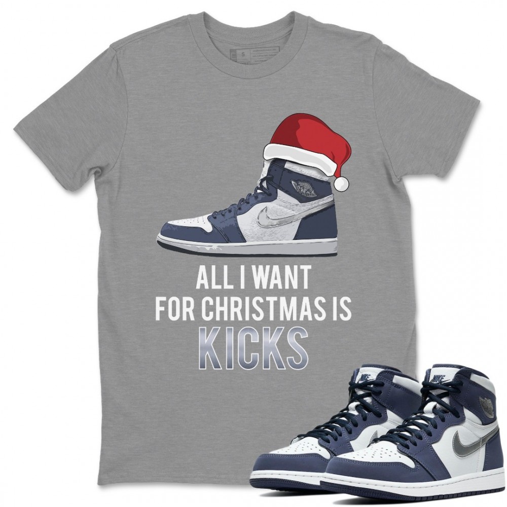 ALL I WANT FOR CHRISTMAS T-SHIRT - AIR JORDAN 1 MIDNIGHT NAVY