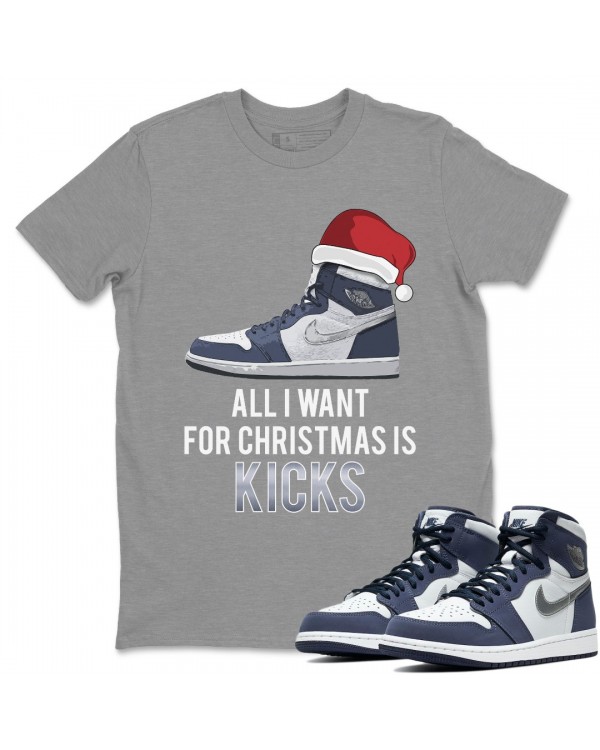 ALL I WANT FOR CHRISTMAS T-SHIRT - AIR JORDAN 1 MIDNIGHT NAVY