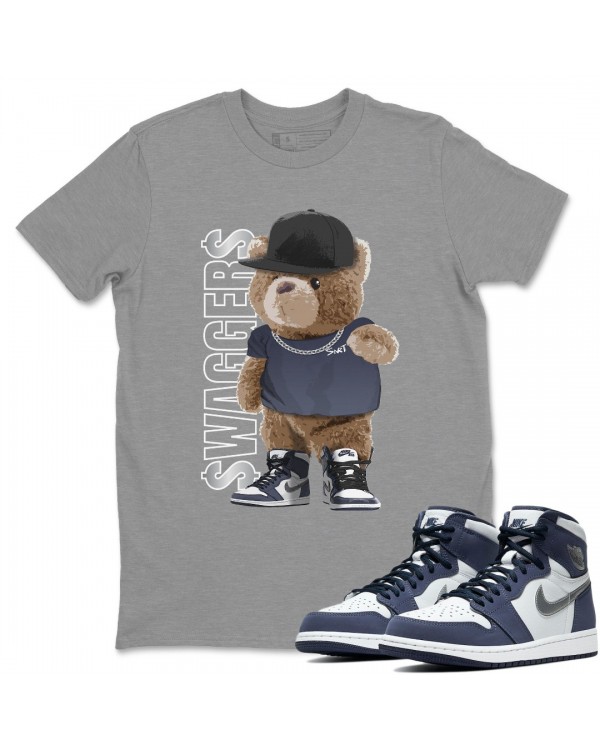 BEAR SWAGGERS T-SHIRT - AIR JORDAN 1 MIDNIGHT NAVY