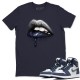 DRIPPING LIPS T-SHIRT - AIR JORDAN 1 MIDNIGHT NAVY