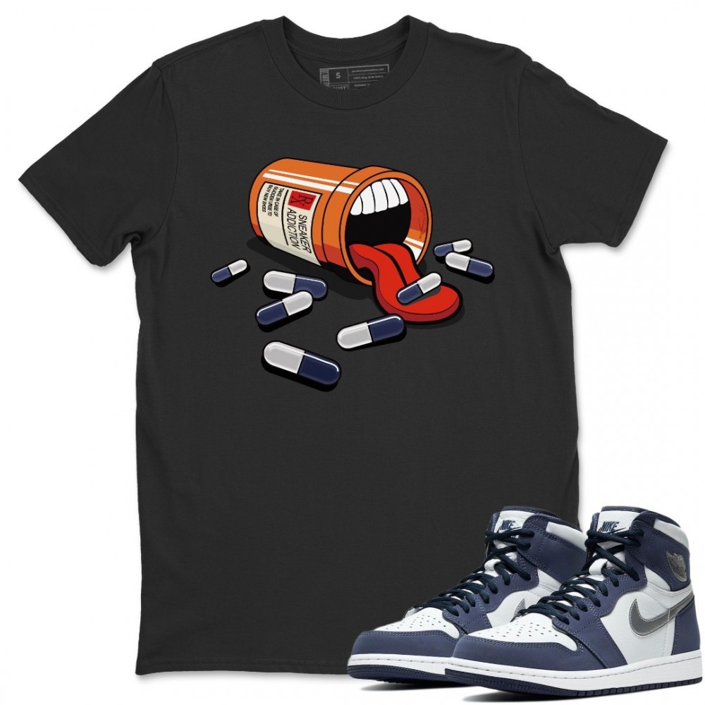 SNEAKER ADDICTION T-SHIRT - AIR JORDAN 1 MIDNIGHT NAVY