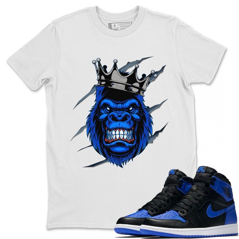 FEROCIOUS GORILLA T-SHIRT - AIR JORDAN 1 ROYAL BLACK