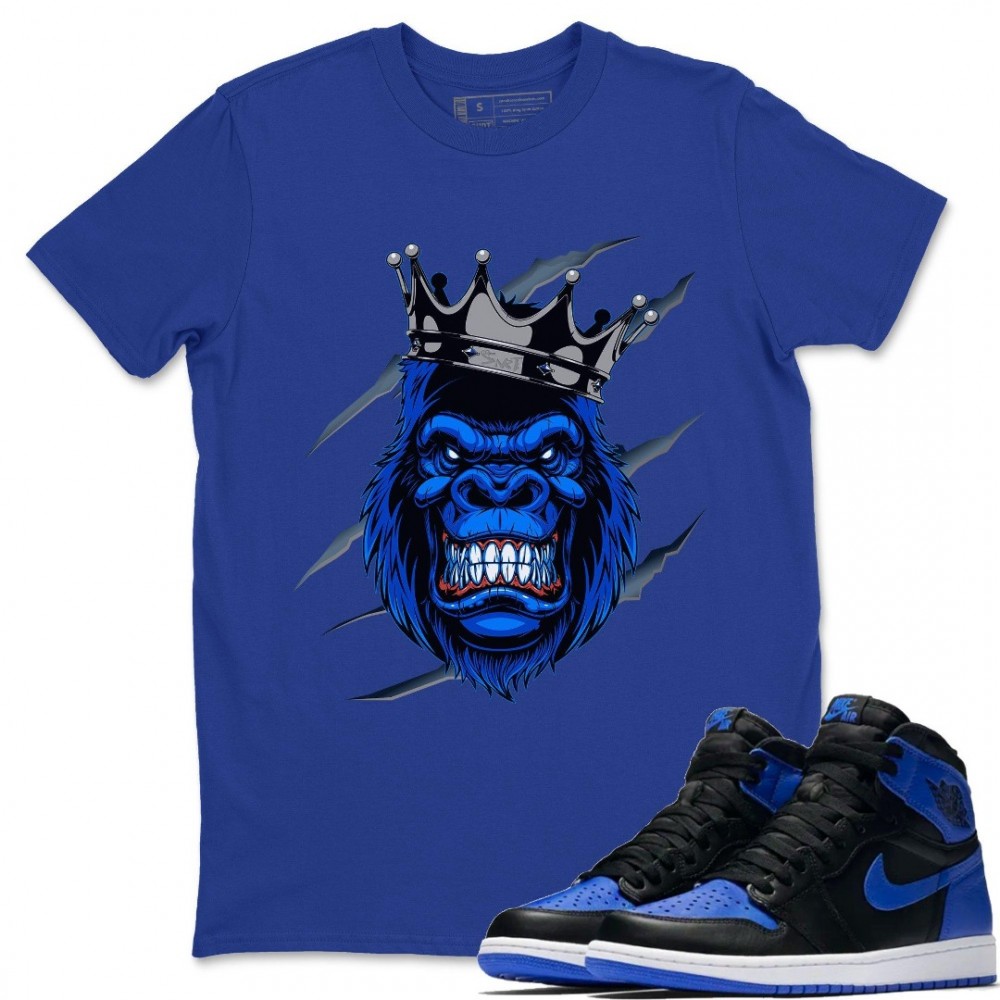 FEROCIOUS GORILLA T-SHIRT - AIR JORDAN 1 ROYAL BLACK