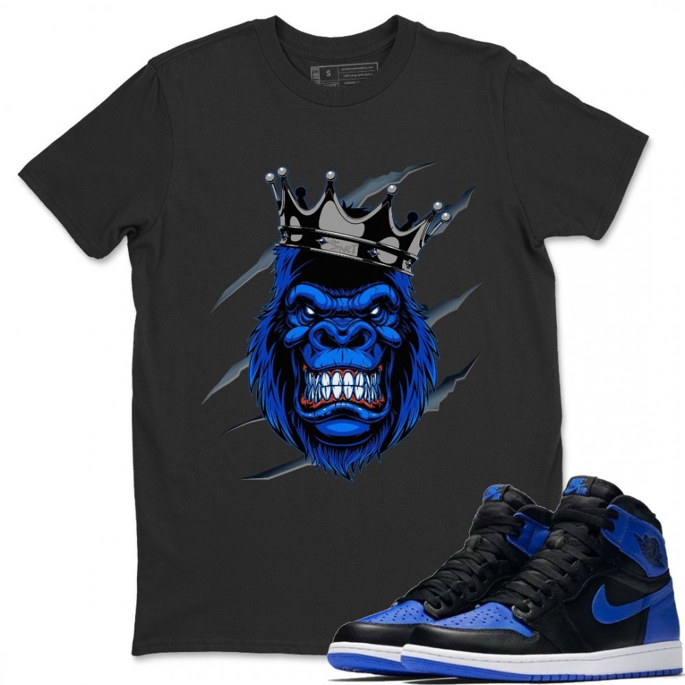 FEROCIOUS GORILLA T-SHIRT - AIR JORDAN 1 ROYAL BLACK