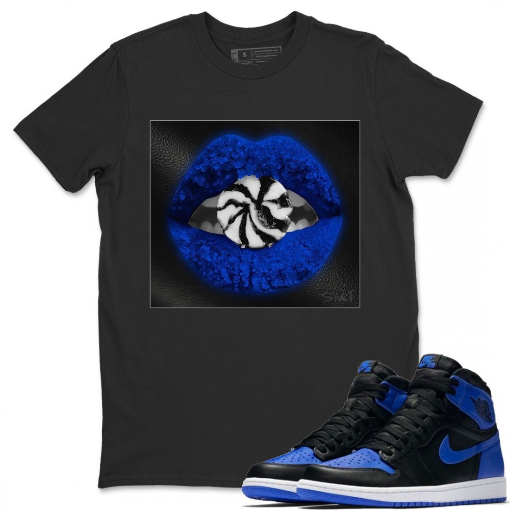 LIPS CANDY T-SHIRT - AIR JORDAN 1 ROYAL BLACK