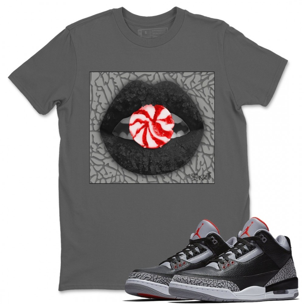 LIPS CANDY T-SHIRT - AIR JORDAN 3 BLACK CEMENT