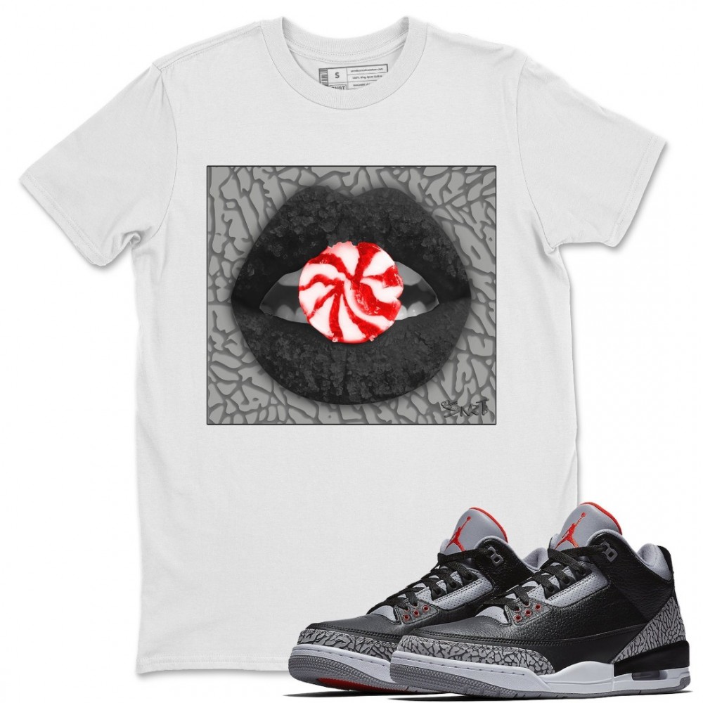 LIPS CANDY T-SHIRT - AIR JORDAN 3 BLACK CEMENT