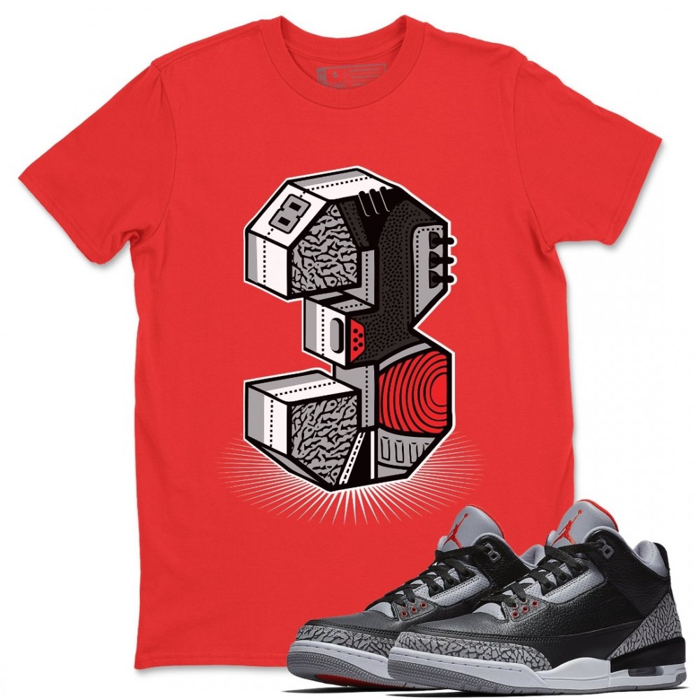 THREE STATUE T-SHIRT - AIR JORDAN 3 BLACK CEMENT