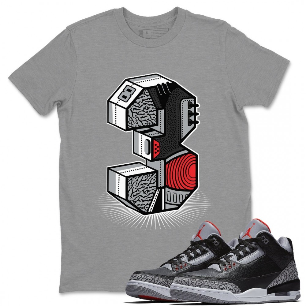 THREE STATUE T-SHIRT - AIR JORDAN 3 BLACK CEMENT