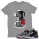 THREE STATUE T-SHIRT - AIR JORDAN 3 BLACK CEMENT