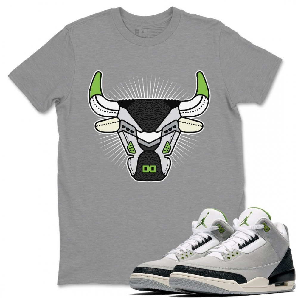 BULL HEAD BLACK T-SHIRT - AIR JORDAN 3 CHLOROPHYLL