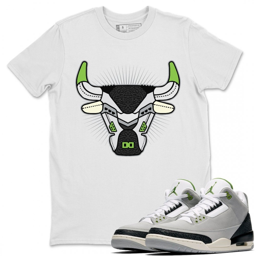 BULL HEAD BLACK T-SHIRT - AIR JORDAN 3 CHLOROPHYLL